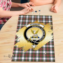 Scottish Stewart Dress Modern Clan Tartan Puzzle - Gold Style Scottish Plaid Tartan Plaid