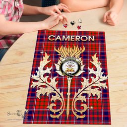 Scottish Cameron of Lochiel Modern Clan Tartan Puzzle - Thistle Scotland Style Scottish Plaid Tartan Plaid