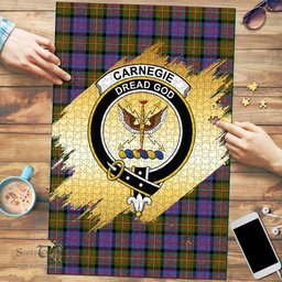 Scottish Carnegie Ancient Clan Tartan Puzzle - Gold Style Scottish Plaid Tartan Plaid