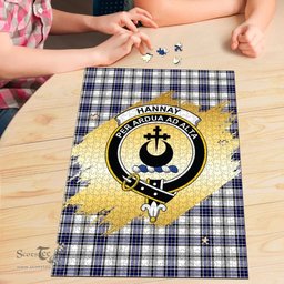 Scottish Hannay Modern Clan Tartan Puzzle - Gold Style Scottish Plaid Tartan Plaid