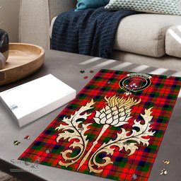 Scottish MacNaughton Modern Clan Tartan Puzzle - Thistle Gold Style Scottish Plaid Tartan Plaid