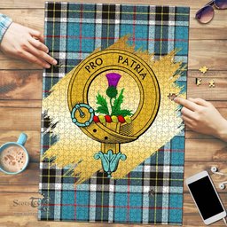 Scottish Thomson Clan Tartan Puzzle - Gold Style Scottish Plaid Tartan Plaid