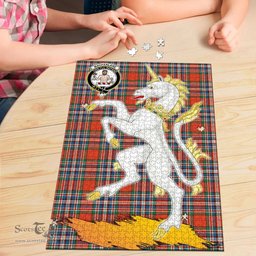 Scottish MacFarlane Ancient Clan Tartan Puzzle - Unicorn Style Scottish Plaid Tartan Plaid