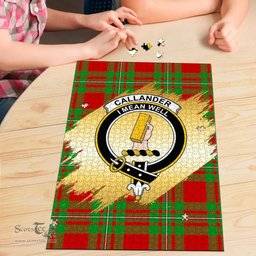 Scottish Callander Modern Clan Tartan Puzzle - Gold Style Scottish Plaid Tartan Plaid