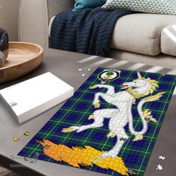 Scottish Hamilton Hunting Modern Clan Tartan Puzzle - Unicorn Style Scottish Plaid Tartan Plaid