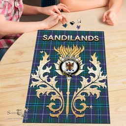 Scottish Sandilands Clan Tartan Puzzle - Thistle Scotland Style Scottish Plaid Tartan Plaid
