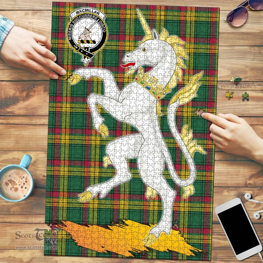 Scottish MacMillan Old Ancient Clan Tartan Puzzle - Unicorn Style Scottish Plaid Tartan Plaid