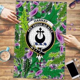 Scottish Hannay Modern Clan Tartan Puzzle - Thistle Pattern Style Scottish Plaid Tartan Plaid