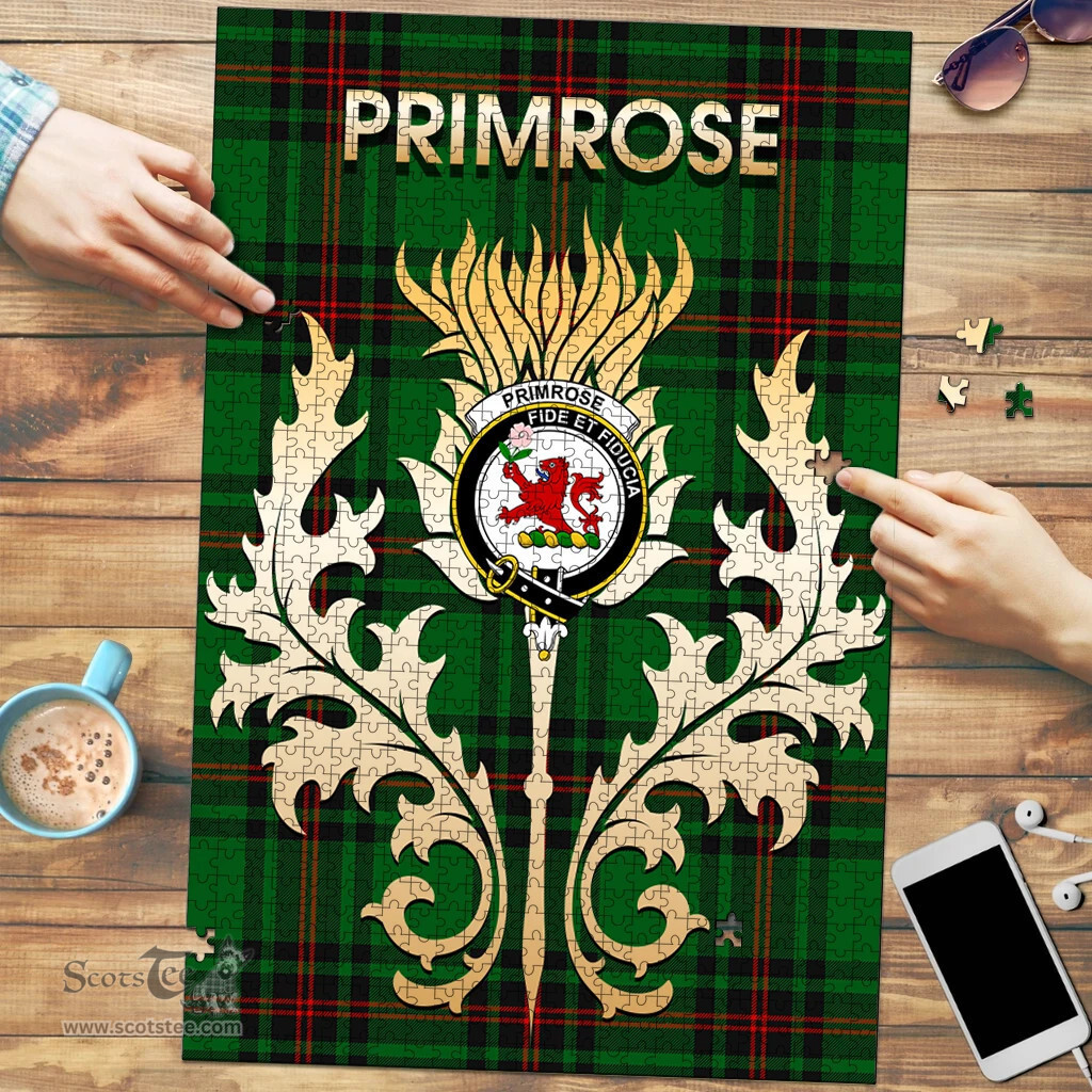 Scottish Primrose Clan Tartan Puzzle - Thistle Scotland Style Scottish Plaid Tartan Plaid
