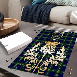 Scottish Forbes Modern Clan Tartan Puzzle - Thistle Gold Style Scottish Plaid Tartan Plaid