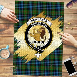 Scottish Newlands of Lauriston Clan Tartan Puzzle - Gold Style Scottish Plaid Tartan Plaid