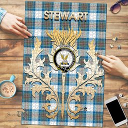 Scottish Stewart Muted Blue Clan Tartan Puzzle - Thistle Scotland Style Scottish Plaid Tartan Plaid