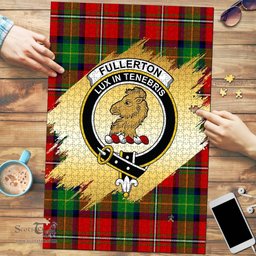 Scottish Fullerton Clan Tartan Puzzle - Gold Style Scottish Plaid Tartan Plaid