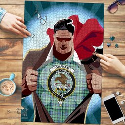 Scottish Graham of Montrose Ancient Clan Tartan Puzzle - Supper Hero Style Scottish Plaid Tartan Plaid