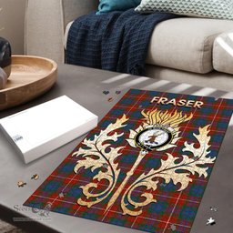 Scottish Fraser Ancient Clan Tartan Puzzle - Thistle Scotland Style Scottish Plaid Tartan Plaid