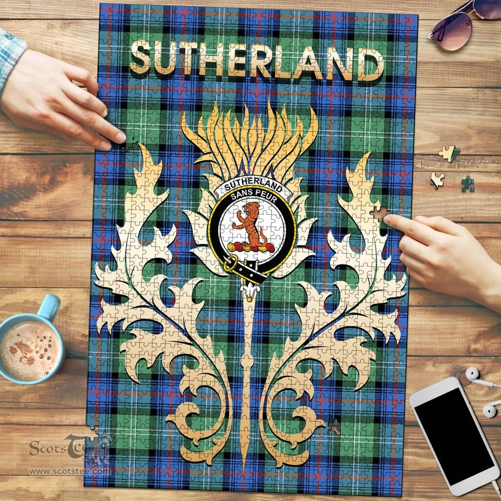 Scottish Sutherland Old Ancient Clan Tartan Puzzle - Thistle Scotland Style Scottish Plaid Tartan Plaid