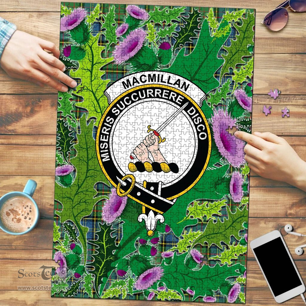 Scottish MacMillan Hunting Ancient Clan Tartan Puzzle - Thistle Pattern Style Scottish Plaid Tartan Plaid