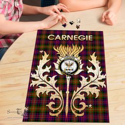 Scottish Carnegie Modern Clan Tartan Puzzle - Thistle Scotland Style Scottish Plaid Tartan Plaid