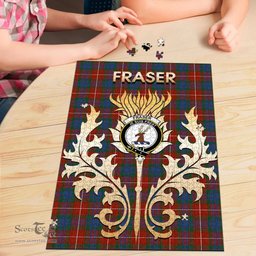 Scottish Fraser Ancient Clan Tartan Puzzle - Thistle Scotland Style Scottish Plaid Tartan Plaid