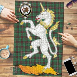 Scottish MacKinnon Hunting Ancient Clan Tartan Puzzle - Unicorn Style Scottish Plaid Tartan Plaid