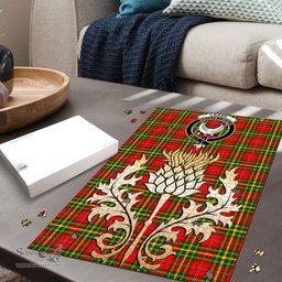 Scottish Leask Clan Tartan Puzzle - Thistle Gold Style Scottish Plaid Tartan Plaid