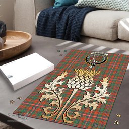 Scottish MacKinnon Ancient Clan Tartan Puzzle - Thistle Gold Style Scottish Plaid Tartan Plaid