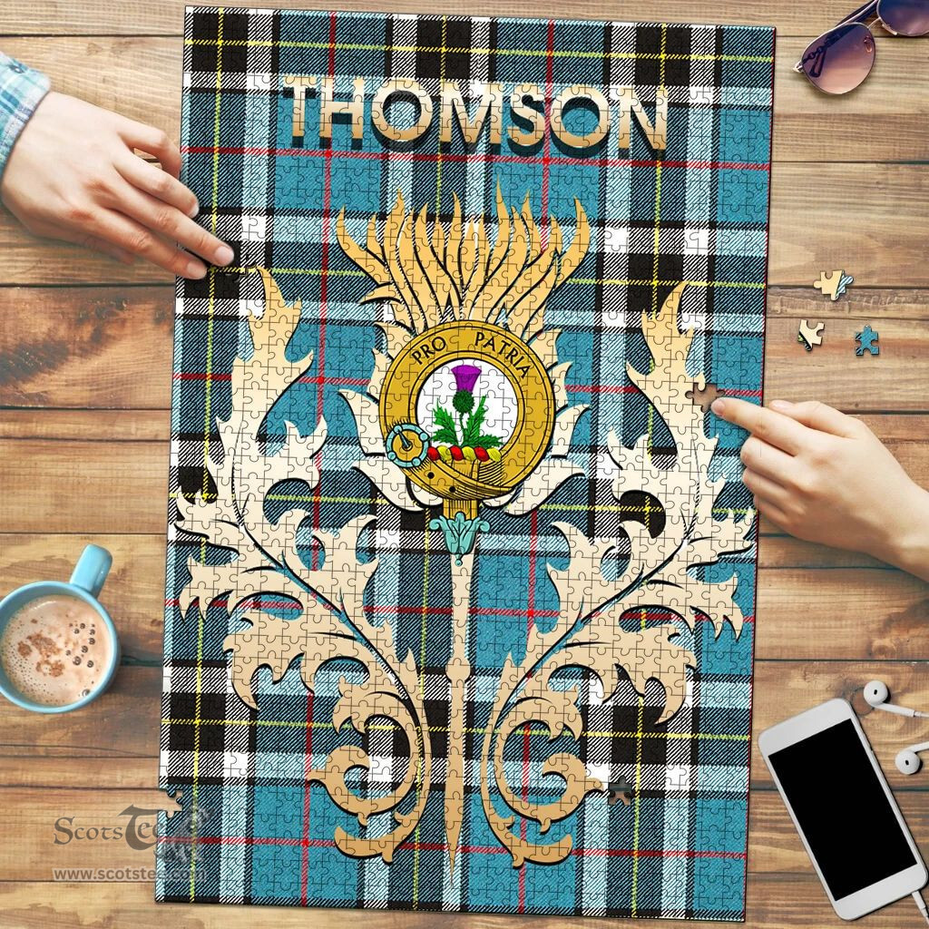 Scottish Thomson Clan Tartan Puzzle - Thistle Scotland Style Scottish Plaid Tartan Plaid