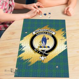 Scottish Montgomery Ancient Clan Tartan Puzzle - Gold Style Scottish Plaid Tartan Plaid