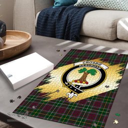 Scottish Crosbie Clan Tartan Puzzle - Gold Style Scottish Plaid Tartan Plaid