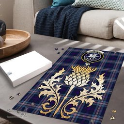 Scottish Nevoy Clan Tartan Puzzle - Thistle Gold Style Scottish Plaid Tartan Plaid