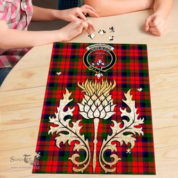 Scottish MacNaughton Modern Clan Tartan Puzzle - Thistle Gold Style Scottish Plaid Tartan Plaid