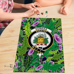 Scottish Dundas Modern 02 Clan Tartan Puzzle - Thistle Pattern Style Scottish Plaid Tartan Plaid