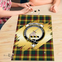 Scottish MacMillan Old Modern Clan Tartan Puzzle - Gold Style Scottish Plaid Tartan Plaid