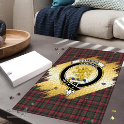 Scottish Cumming Hunting Modern Clan Tartan Puzzle - Gold Style Scottish Plaid Tartan Plaid