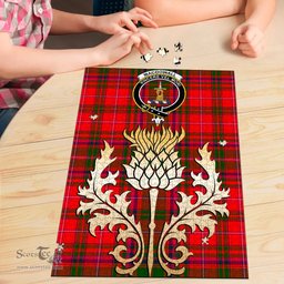 Scottish MacDowall Clan Tartan Puzzle - Thistle Gold Style Scottish Plaid Tartan Plaid