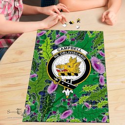 Scottish Campbell Argyll Ancient Clan Tartan Puzzle - Thistle Pattern Style Scottish Plaid Tartan Plaid