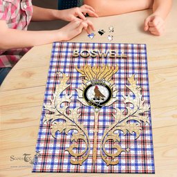 Scottish Boswell Modern Clan Tartan Puzzle - Thistle Scotland Style Scottish Plaid Tartan Plaid