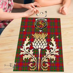 Scottish MacKintosh Modern Clan Tartan Puzzle - Thistle Gold Style Scottish Plaid Tartan Plaid