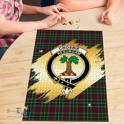 Scottish Crosbie Clan Tartan Puzzle - Gold Style Scottish Plaid Tartan Plaid