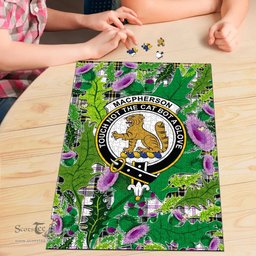 Scottish MacPherson Dress Modern Clan Tartan Puzzle - Thistle Pattern Style Scottish Plaid Tartan Plaid