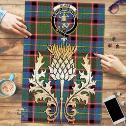 Scottish Glass Clan Tartan Puzzle - Thistle Gold Style Scottish Plaid Tartan Plaid