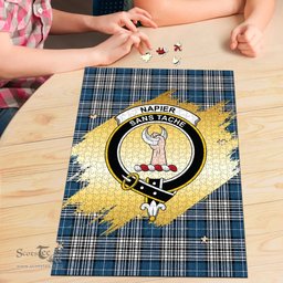 Scottish Napier Modern Clan Tartan Puzzle - Gold Style Scottish Plaid Tartan Plaid