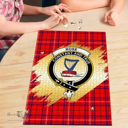 Scottish Rose Modern Clan Tartan Puzzle - Gold Style Scottish Plaid Tartan Plaid