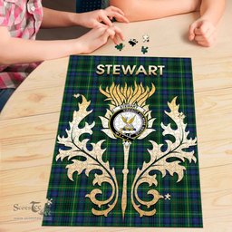 Scottish Stewart Hunting Modern Clan Tartan Puzzle - Thistle Scotland Style Scottish Plaid Tartan Plaid