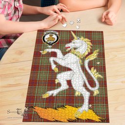 Scottish MacGillivray Hunting Ancient Clan Tartan Puzzle - Unicorn Style Scottish Plaid Tartan Plaid