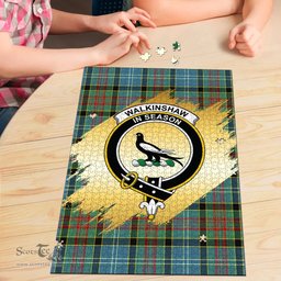 Scottish Walkinshaw Clan Tartan Puzzle - Gold Style Scottish Plaid Tartan Plaid