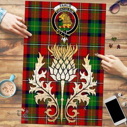 Scottish Fairlie Modern Clan Tartan Puzzle - Thistle Gold Style Scottish Plaid Tartan Plaid