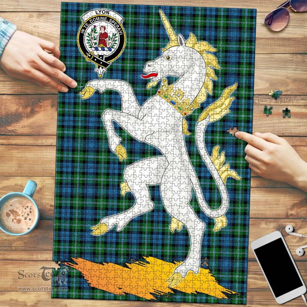 Scottish Lyon Clan Tartan Puzzle - Unicorn Style Scottish Plaid Tartan Plaid