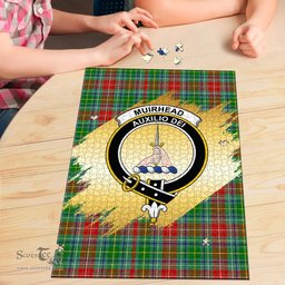 Scottish Muirhead Clan Tartan Puzzle - Gold Style Scottish Plaid Tartan Plaid