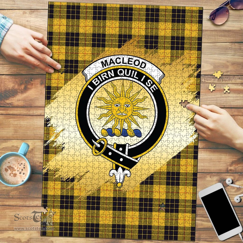 Scottish MacLeod of Lewis Ancient Clan Tartan Puzzle - Gold Style Scottish Plaid Tartan Plaid